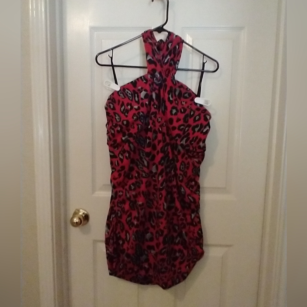 Retro Chic by Torrid 3XL red black animal halter top